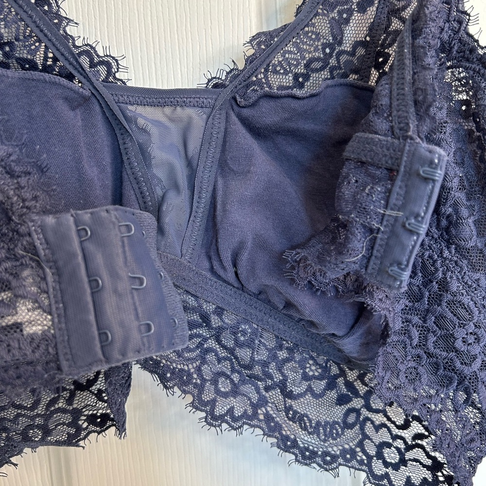 Wireless Lace Bra - Navy - Picture 5 of 12